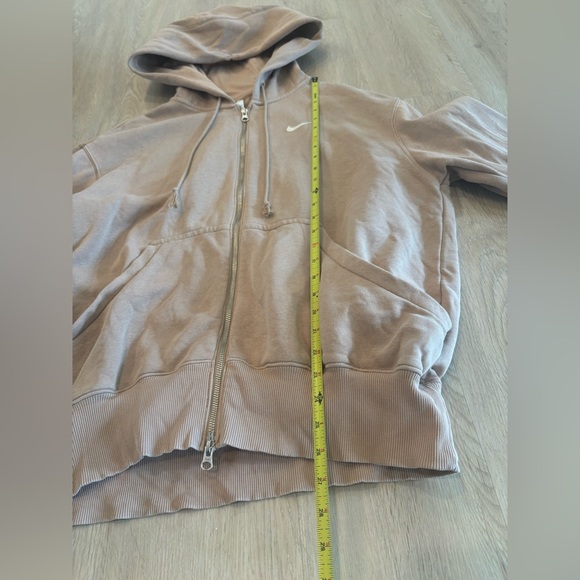 Nike Women Tan Brown Sportswear Phoenix Fleece Oversize Full-Zip Hoodie Size S - Picture 9 of 11